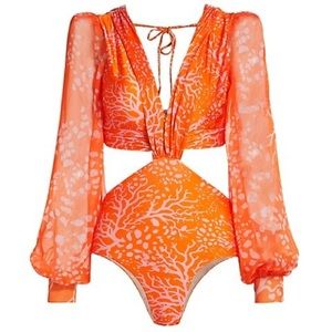 Worn once! Patbo Coral print bodysuit!